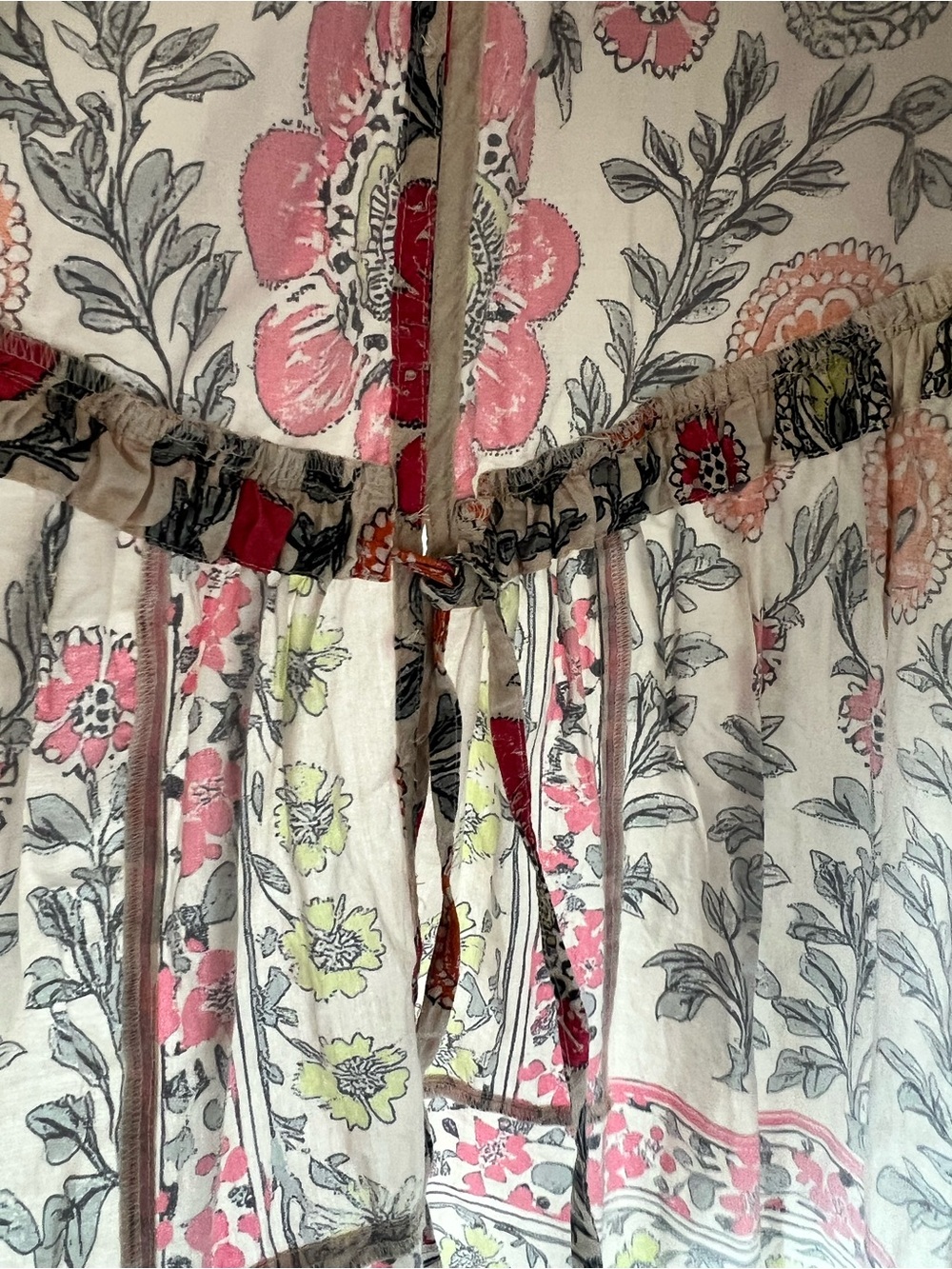 Free People Floral Pink and Orange Avery Tunic Top - Picture 4 of 8
